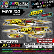 ✔♘Wave 100 (JRP x DAENG EDITION) [YELLOW-GOLD] Sticker Decals【PREMIUM GLOSSY LAMINATED】