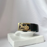 CELINE Vintage Belt 馬車金扣黑色皮腰帶 日本中古二手
