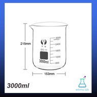 บีกเกอร์ Beaker บีกเกอร์แก้ว Glass Beaker (Borosilicate Glass) ขนาด 2000 3000 5000 ml อุปกรณ์การเรีย