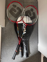 GOMA 鋁框單色羽毛球拍連長套(對裝) 10B-B308  一對裝  型號10B-B308 訓練級 鋁框單色羽毛球拍 連外套