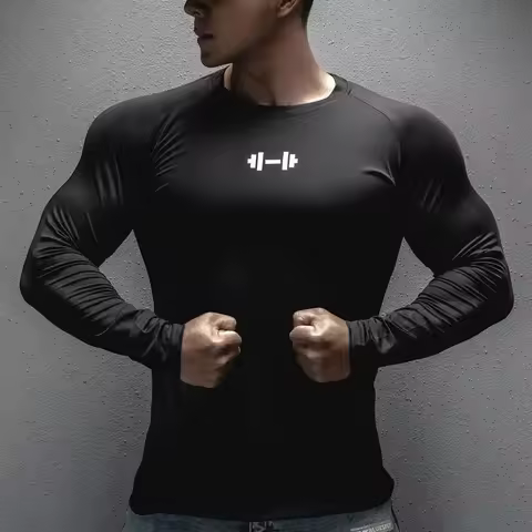 Comprehensive Elastic Long Sleeves Compression Shirt Sun Protection Sports Second Skin Running T-shi