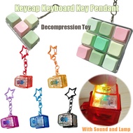 Clicky Keyboard With Lamp Keycap Keyboard Key Decompress Gifts 3 Colors Keycap Keychain Toys