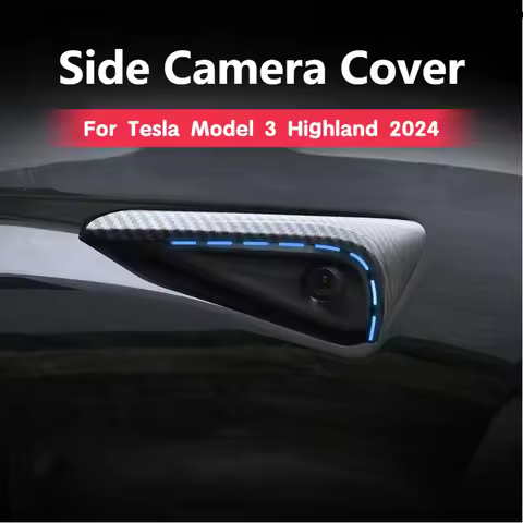 Side Camera Cover for Tesla Model 3 Highland 2024 ABS Protection Cover Lens Protector HW4.0 Model Y 