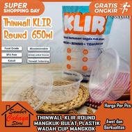 THINWALL ROUND KLIR THINWAL PLASTIC BOWL ROUND PUDDING BOWL ICE CREAM MILO FLAT PLASTIC CONTAINER FL