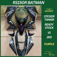 RAPIDO Cover Set Honda Rs150r V1 V2 V3 Batman (40) Black Purple Body Coverset (Sticker Tanam)