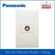 Panasonic Slim Art Television Outlet Current Passing Type - 1 Gang (White / Metallic Gray)