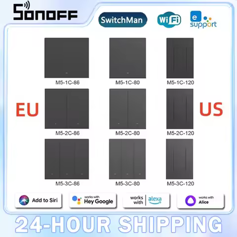 SONOFF Smart Wall Switch M5 SwitchMan 80/86/120 1/2/3C EU/US ESP32 WiFi Work With R5 Alexa Siri Yand