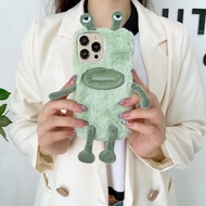 Compatible For Samsung Galaxy A05 A05S J8 A8 J6 A6 Plus A7 2018 J7 Pro A5 A7 2017 J6 J4 Plus J6+ J4+ A750 J4 Core Phone Case Plush Warm 3D Cute Frog Girl Boy Soft Couple Back Cover