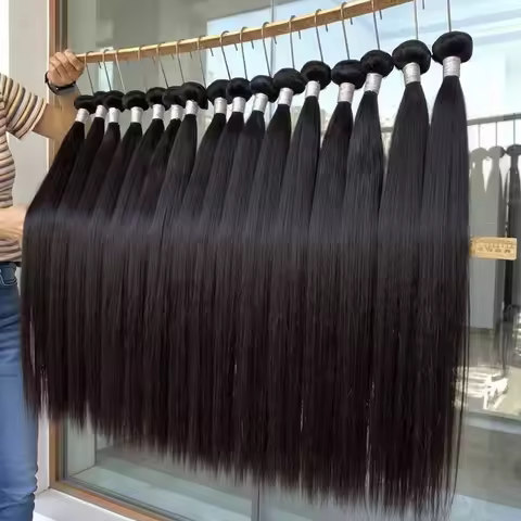 10A 12A Virgin Hair Straight 100% Human Hair 3 4 Bundles Deal Brazilian 28 30 32 40 Inch Natural Bla