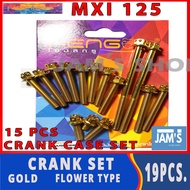Heng Original™ MIO MXI 125 Gold Crank Case Set Crankset Complete Tags: Yamaha MXI gold Bolts | Heng Bolts | Gold Bolts | yayamanin bolts | Yamaha | Motorcycle Gold Bolts