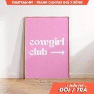 Wall painting, Cowgirl Club Pink Typography Poster Coastal Cowgirl Wall Art Cowgirl Club Arrow Sign 