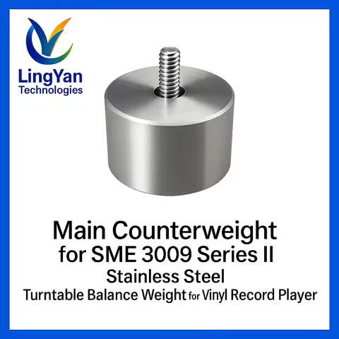Main Counterweight for SME 3009 Series II Tonearm | Stainless Steel Turntable Balance Weight for Vin
