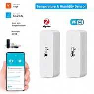เซ็นเซอร์วัดอุณหภูมิและความชื้น Tuya Zigbee/WiFi ที่เชื่อมต่อกับบ้าน เครื่องวัดอุณหภูมิ ที่เข้ากันได