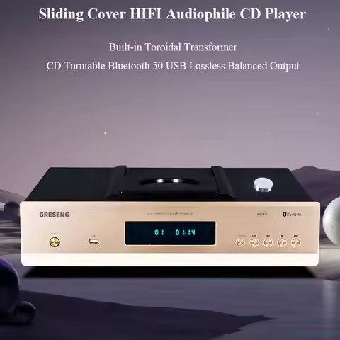 High End HIFI CD Player ES9038Q2M DAC Bluetooth 50 Top Sliding Cover Audiophile CD Music Player 24bi