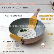 Deep Fry Keramik Iwatani 20, 22, 24, 26, 28 cm Hero Wok Anti Lengket Premium Panci Wajan Penggorenga