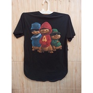 OVERSIZE MEN'S WOMEN'S T-SHIRT SIZE L BLACK ALVIN AND THE CHIPMUNK