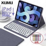 Xumu Wireless Bluetooth No LED light Backlit Round Keycap Button Without Touchpad keyboard Case Compatible For iPad Pro 11 2021 Air 3 10.5 8th 9th Gen 10.2 6th Gen 9.7 mini 6 Air 5 4 4th Gen 10.9 inch 2018 2020 Backlight With Pen Slot Detachable Cover