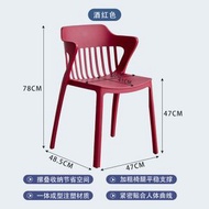 全城熱賣 - 休閒椅子 北歐家用塑膠加厚椅子 簡約現代餐椅 書桌椅 牛角椅 靠背凳子（快遞送貨上門）