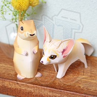 Mini Fennec Fox Animal Paper Model & Prairie Dog