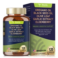 Oil of Oregano with Black Seed Oil Capsules High Absorption with Garlic Olive Leaf Quercetin Black P