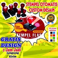 Stempel Otomatis Flash Murah Custom Free Desain Nama Perusahaan Logo Tanda Tangan Lunas