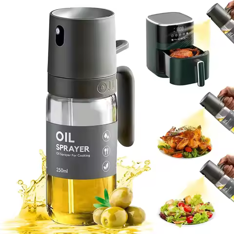 Oil Sprayer for Cooking, 250 ml Oil Spray Bottle and Oil Brush Kitchen, Oil Sprayer, Spray Bottle Oi