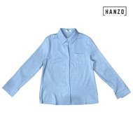 RGN BY HANZO Women Long Sleeve Casual Blouse 108144 FC 1368 - L.Blue/Blue/Green