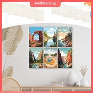 6 Pcs Paint by Numbers Kit for Beginners DIY Paint by Number Set with Canvas for Home Decor SHOPSKC0