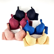 Elena Underwire Bra Thin Foam Bra Cup B Medium E 24531 - 34B-40B - Medium Cup Bra 3 Hooks Soft Comfo