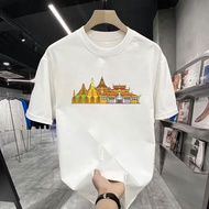 Myanmar national flag pattern round neck pure cotton half-sleeve printing summer youth men and women