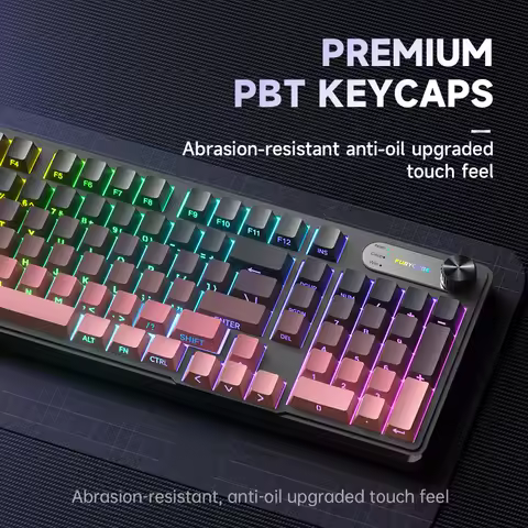 2026 Furycube IP98 Pro Membrane Keyboard Three Module Custom RGB Backlight PBT Keycaps Desktop Offic