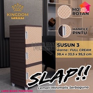 LEMARI PAKAIAN PLASTIK FULL KUNCI 3 SUSUN LEMARI TABITHA PENGUNCIAN TABITHA 3 SUSUN LEMARI PAKAIAN L
