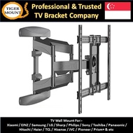 TV Bracket Double Arm Full Motion Swivel Wall Mount (40 to 75 inch) Turn 45 Degree/Flexible/Tilt Up Down/KLC-X6 (Black)