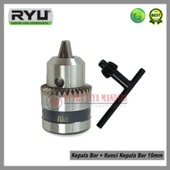 RYU Kepala Bor 10mm / Drill Chuck Key Kepala Bor + Kunci Kepala Bor 10mm