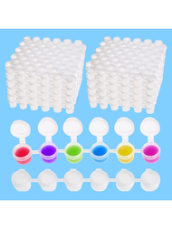 48pcs 3ml 5ml Empty Airbrush Paint Cups With Lids, Mini Paint Containers, 6 Connected Airbrush Paint