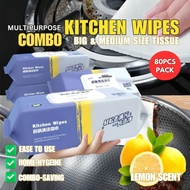 5 Packs Set 80pcs Kitchen Cleaning Wipes – Disposable Wet Tissue for Grease & Stain Removal