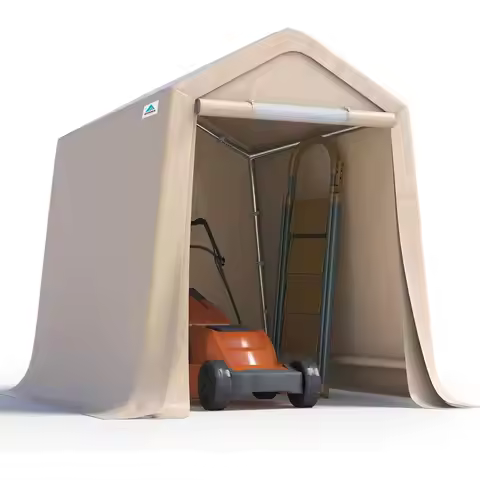 6x8 Outdoor Storage Shed with Zipper Vents, Waterproof & UV-Resistant Portable Garage for Cars or Mo