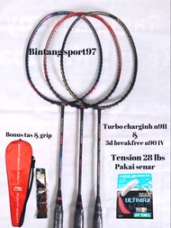 raket badminton lining turbo charging n9II raket badminton li ning 3d break free n90iv