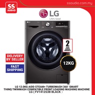 LG 12kg Front Load Washer FV1412S3B with AI Direct Drive™ and TurboWash™360˚ Washing machine