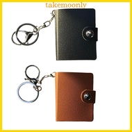 TAK 2Pack Mini Leather Photo Album with Keychains for Travel 2Inch Key Photo