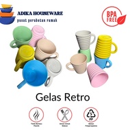 (3 DOZEN SAVING PACKAGE) RETRO GLASS - DRINKING WATER CUP - ANTIQUE, UNBREAKABLE PLASTIC WATER MUG