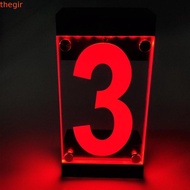 THEGIRL8B Solar Powered House Number Sign, IP55 Waterproof Remote Controller RGB Color Address Light