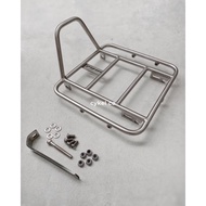Ruck rack nomad front rack brushed silver stainless steel 304 handmade