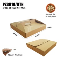 10 inch Pizza Box With Handle (1 Piece) 254x254x44mm