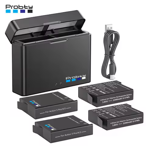 For DJI Osmo Action 5 Pro Action 4 Camera Battery 2200mAh Batteries And Charger For DJI Osmo Action 