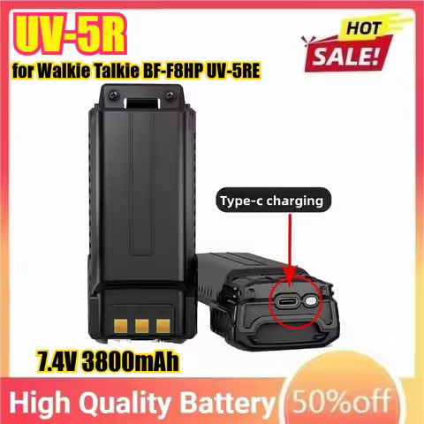 7.4V 3800mAh UV-5R Battery for Walkie Talkie BF-F8HP UV-5RE UV5R BF-F9 5RB 5RL GT-5R Radios Extended