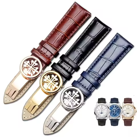 Crocodile Pattern Watchband for Patek Grenade 5167Ax Butterfly Buckle Men and Women 19/20mm 22mm 24m