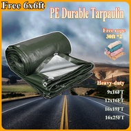 【Free Gift】PE canvas waterproof 9X16ft 12x16ft 16x19ft 16x25ft kanvas khemah canvas 20x20 canvas bes