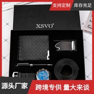 4pcs/set Premium Gift set Belt+Wallet+Quartz Watch+Pen Gift Giving Good Choice