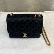 Chanel 22K黑金金柱調節扣風琴包（芯片款）